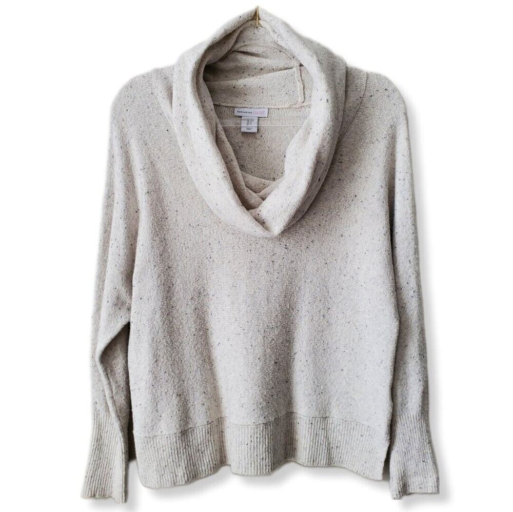 Women Shrinking Violet Boxy Cowl Sweater S Scandi Cozy Cabin Neutral Minimalist